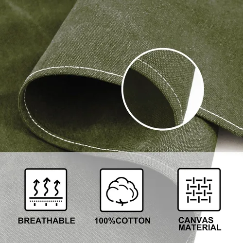 Miniatura 4 de OUNLEN Delantal de Chef para Hombres y Mujeres de Lona con 3 Bolsillos, Delantal Resistente de Trabajo con Espalda Cruzada para Cocinar