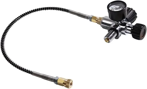 Miniatura 7 de TUXING Estación de llenado de paintball PCP de alta presión 6000PSI, calibre 6000PSI, válvula de acero inoxidable HPA CO2 tanque DIN sistema