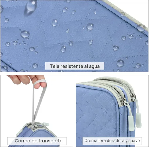 Miniatura 4 de FYY Organizador para accesorios electrónicos, para viajes, para cables, celular y cargadores, estuche portátil, impermeable, doble capa, bolsa
