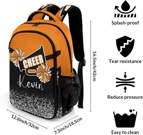 Miniatura 7 de XOZOTY Mochila de animadora púrpura claro personalizada con nombre para hombres y mujeres, bolso de hombro para computadora portátil, bolsa