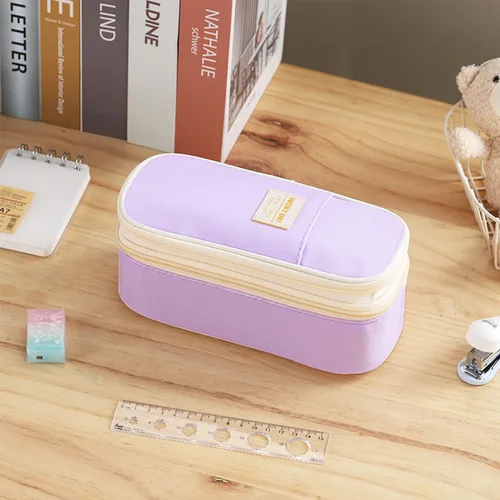 Miniatura 5 de Dugio Estuche grande para lápices de gran capacidad con cremallera para niñas, niños, adultos, papelería, estuche organizador para la escuela