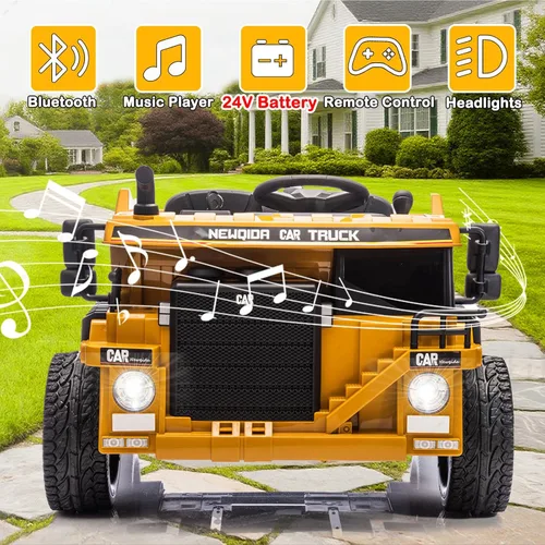 Miniatura 6 de NEWQIDA Camión volcador de 24V para niños, coche eléctrico con control remoto, vehículos de construcción con cama basculante eléctrica, pala
