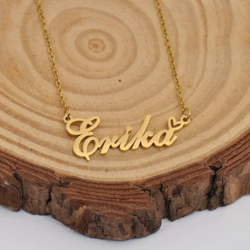 Miniatura 6 de HUAN XUN Collares personalizados con dije de inicial para mujeres y niñas en oro y plata, Acero inoxidable, Acero inoxidable