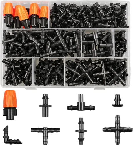 Miniatura 9 de Válvulas de riego por goteo de 1/4 pulgadas, 40 válvulas de interruptor de apagado de riego por goteo para tubos de riego por goteo de 1/4 pulgadas