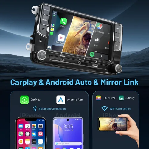 Miniatura 5 de Sistema Linux estable de 7 pulgadas estéreo de coche para VW Golf Passat Jetta Tiguan, Plug & Play conserva la pantalla y los botones originales