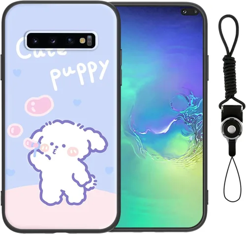 Funda para teléfono Samsung S10 Plus (no Samsung S10), para Galaxy S10 Plus, diseño divertido de perro, estilo animal de dibujos animados, con