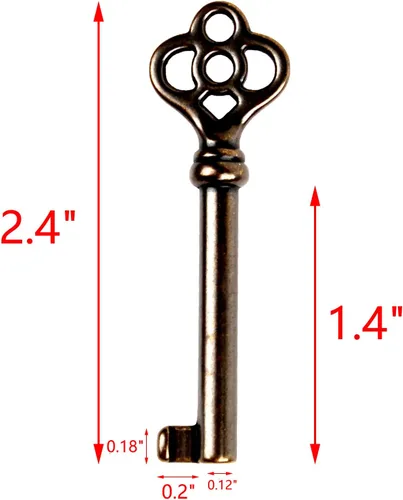 Miniatura 3 de KY-2AB y KY-3AB - Llave de esqueleto, llaves de esqueleto de barril hueco, llaves de latón antiguo, llave antigua para muebles y cerraduras vintage