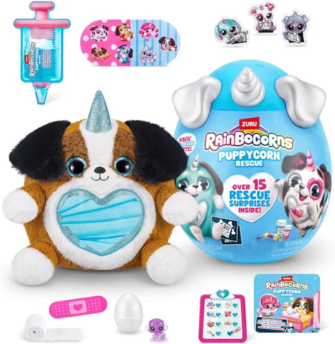 Miniatura 6 de Rainbocorns Sequin Surprise Series 5 Puppycorn Rescue (Poodle) por ZURU, animal de peluche coleccionable, huevo sorpresa, calcomanías, limo