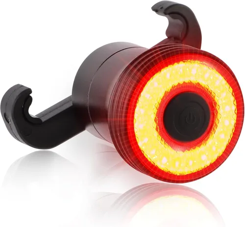 Luz trasera inteligente para bicicleta, detección de frenos, encendido/apagado automático, luz trasera súper brillante de 22 LED, 5 modos de