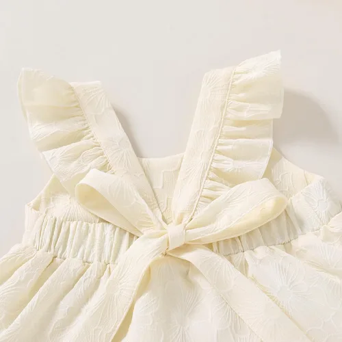 Miniatura 5 de YOUNGER TREE - Vestido de verano para bebé o niña pequeña, con mangas con volantes, halter, casual, para la playa, vestido de verano para niños