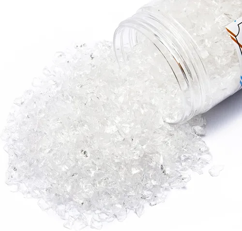 Miniatura 10 de TWINKLING Purpurina de Vidrio Triturado de Alto Brillo, Vidrio Roto, Piedras de Cristal de Fuego para Chimenea, Arte de Resina DIY, Manualidades