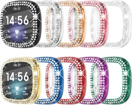 Miniatura 27 de CHANCHY Paquete de 10 fundas protectoras de pantalla compatibles con Fitbit Versa 2, funda protectora completa de TPU suave cubierta parachoques