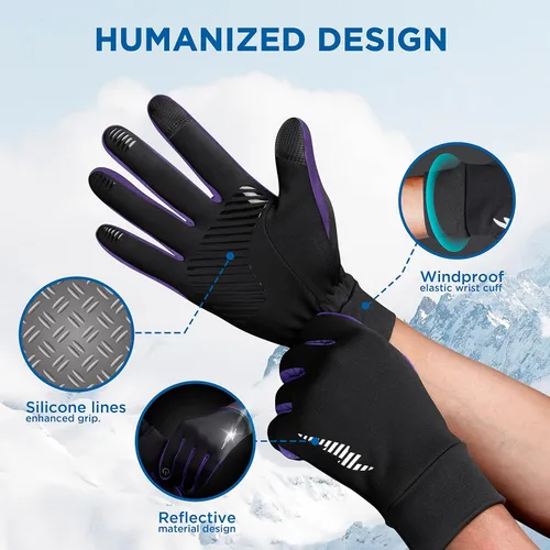 Miniatura 4 de SIMARI - Guantes de invierno para hombres y mujeres, para pantalla táctil, guantes de invierno, guantes de trabajo para correr, conducir, montar