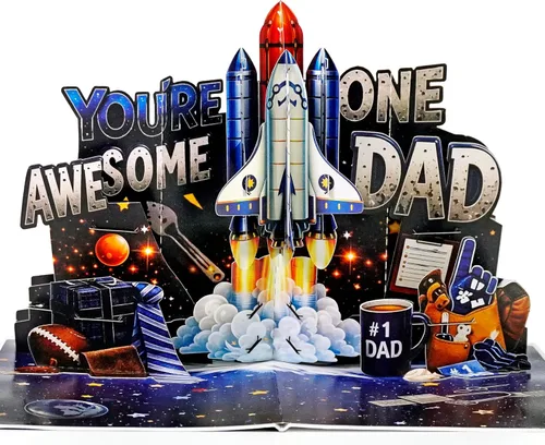 CUTPOPUP - Impresionantes tarjetas para el día del padre, tarjetas de cumpleaños para hombres, regalos de idea 3D para él, tarjetas de cumpleaños