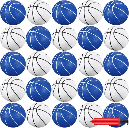 Miniatura 10 de Leitee Juego de 30 mini pelotas de baloncesto de 6 pulgadas con bomba de inflador, juego de baloncesto al aire libre para niños pequeños, repuesto