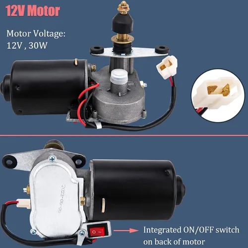 Miniatura 3 de Kit de limpiaparabrisas eléctrico UTV, kit de motor de limpiaparabrisas universal, kit de limpiaparabrisas eléctrico de 12 V para UTV, kit