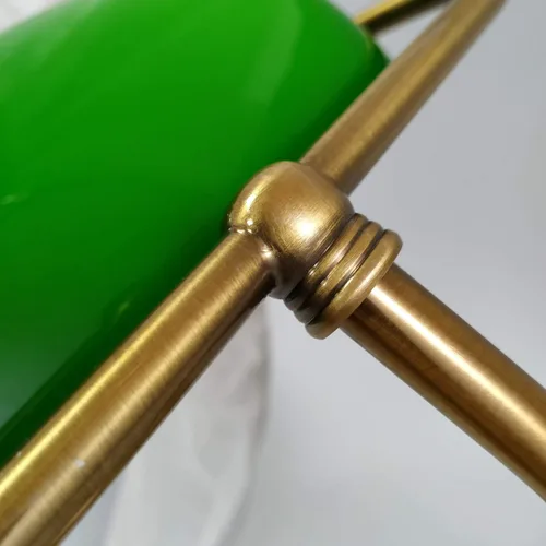 Miniatura 5 de Lámpara de escritorio de estilo retro, lámpara de escritorio con base de latón, pantalla de vidrio verde, lámpara de escritorio para banqueros