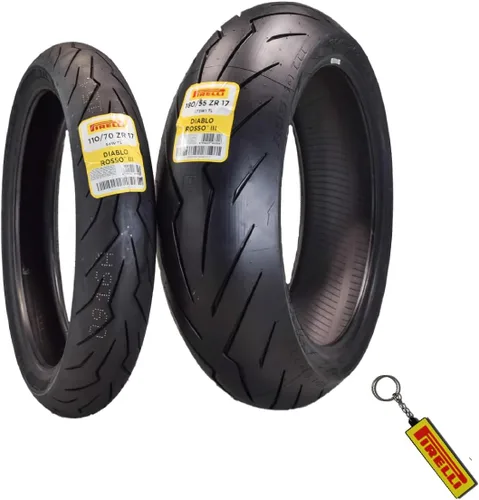 Miniatura 25 de Pirelli Diablo Rosso III 110/70ZR17 54W - Neumático delantero de motocicleta de alto rendimiento, duradero y confiable para bicicletas deportivas