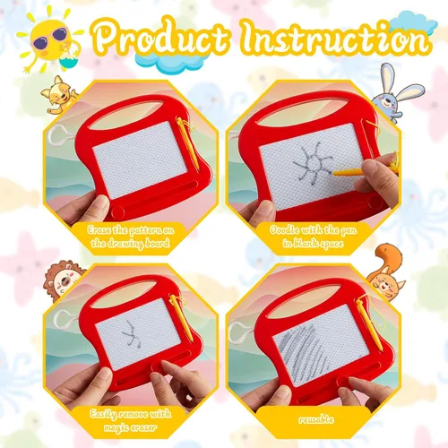 Miniatura 5 de Tinlade Paquete de 24 Mini Pizarras Magnéticas de Dibujo para Niños, Boceto Pequeño Borrable, Bloc de Escritura Juguete de Pintura a Granel Favor
