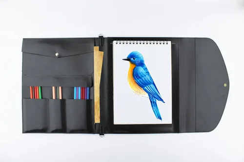 Miniatura 7 de Funda para cuaderno de bocetos, cubierta de bloc de bocetos de artista para cuaderno de bocetos de 9 x 12 pulgadas, libro de dibujo y estuche