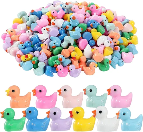 Miniatura 9 de 160 piezas de patos pequeños de Navidad con gorro de Santa, mini patos de resina, patitos pequeños de plástico para Navidad, accesorios para casa