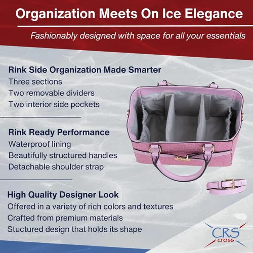 Miniatura 41 de CRS Cross Rink Side Tote. Ice Skating Accessory Bag-Figure Skating, Roller, Inline Skaters, Dance, Cheer.Organizes Guards Water Bottle Phone