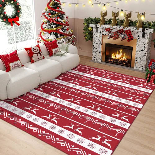 Miniatura 300 de Syalife 4x6 Alfombra Lavable para Área, Ultra Suave Antideslizante, Pila Baja, Alfombra Vintage Resistente a Manchas para Sala de Estar, Alfombra