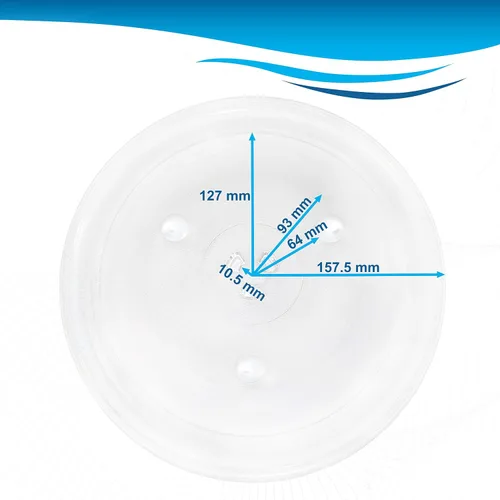 Miniatura 6 de HQRP Bandeja giratoria de vidrio de 12-3/8 pulgadas compatible con Emerson P34 MW1119 MW1161 MW1162 MW1337 MW1338 MWG9111 GA1000AP30P34 MWG9115