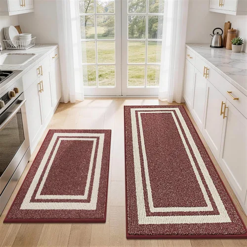 Miniatura 51 de COSY HOMEER Tapete de cocina antideslizantes, absorbentes para el piso, alfombra de cocina lavable, tapete de pie para fregadero, alfombra de Beige