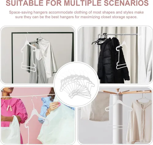 Miniatura 4 de iplusmile Perchas de plástico para ropa de niños, 10 piezas, color blanco