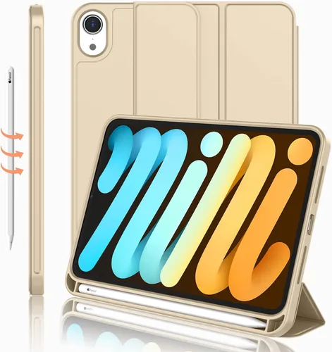 Miniatura 25 de iMieet Funda para iPad mini 7 2024 (A17 Pro), iPad mini 6 (8.3 pulgadas, modelo 2021), iPad mini 7ª/6ª generación con soporte para lápices, funda
