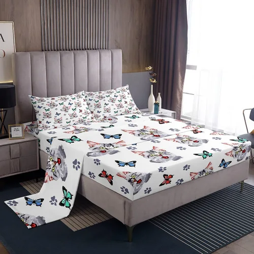 Miniatura 9 de Feelyou Juego de sábanas Kawaii Corgi para niños pequeños, juego de ropa de cama para niños y niñas, diseño de caricaturas, cachorro, perro, sábana
