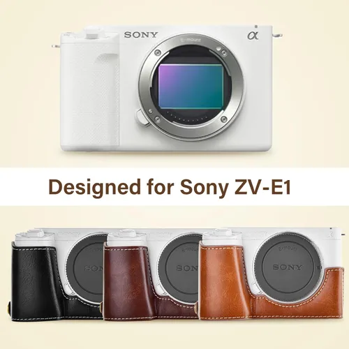 Miniatura 5 de Rieibi ZV-E1 - Funda de piel sintética para cámara compatible con Sony ZV-E1, ZVE1, color negro