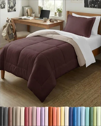 Miniatura 35 de Juego de edredón individual – Juego de ropa de cama en una bolsa de 5 piezas tamaño Queen – Edredón alternativo al plumón, sábana encimera, sábana