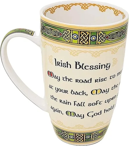 Taza de cerámica de bendición irlandesa Elementos verdes Café Taza de té Bebidas Diseño de utensilios de cocina Presente Regalo de inauguración de