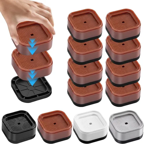Miniatura 3 de Furniture Risers Adjustable Bed Risers Heavy Duty Lifts Height 1", Square Stackable Bed Risers 1, 2 or 3 Inch for Desk Leg Table Couch Sofa Chair