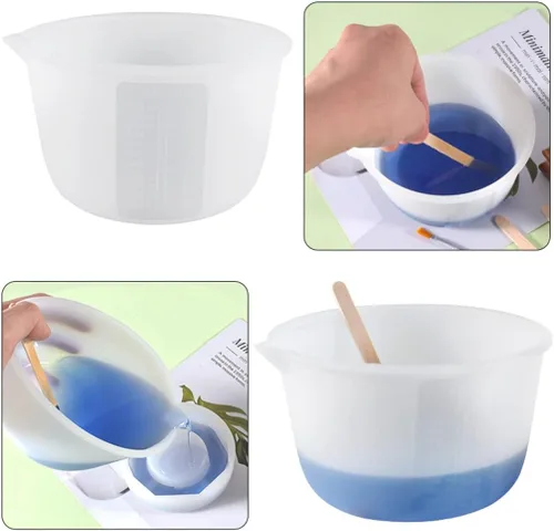 Miniatura 2 de Tazas medidoras de silicona grandes antiadherentes reutilizables de resina epoxi tazas mezcladoras flexibles de alta precisión para moldes