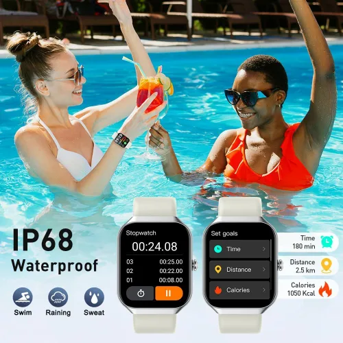 Miniatura 7 de Reloj inteligente (responder/hacer llamada), reloj inteligente HD de 1,96" para hombres y mujeres, reloj de fitness 2025 con más de 110 modos