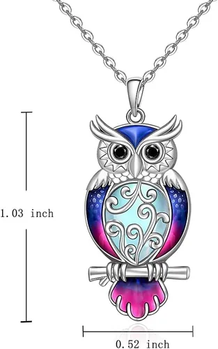 Miniatura 2 de Flamingo Necklace Halloween Skeleton Cat Necklace Turtle Axolotl Hummingbird Necklaces for Women 925 Sterling Silver Cute Animal Jewelry Christmas