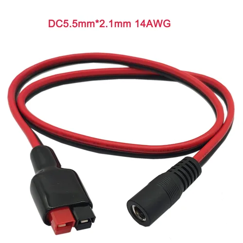 Miniatura 5 de Cable de extensión de enchufe de alimentación de 14 AWG CC de 0.217 in x 0.083 in para batería de reserva del generador y panel solar plegable