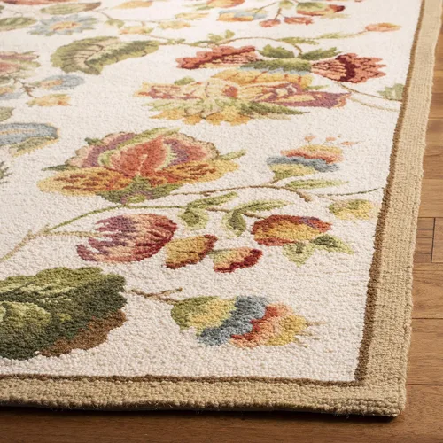 Miniatura 4 de SAFAVIEH Chelsea Collection - Alfombra decorativa de 2 pies 6 pulgadas x 4 pies, color marfil, lana de campo francesa enganchada a mano, ideal