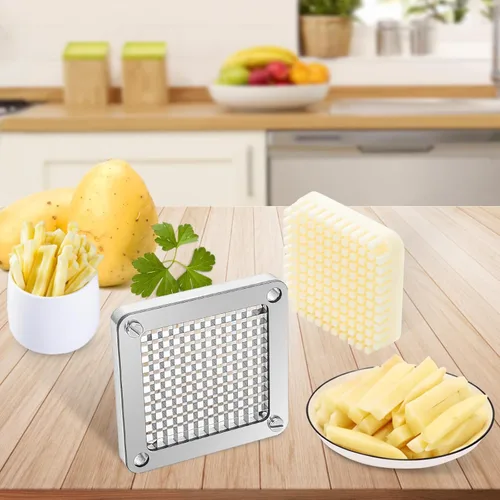Miniatura 9 de VEVOR Cuchilla de repuesto para picadora, 1/4 pulgada, conjunto de 3 cuchillas para freír papas fritas con 6 cuchillos extra, partes de picadora