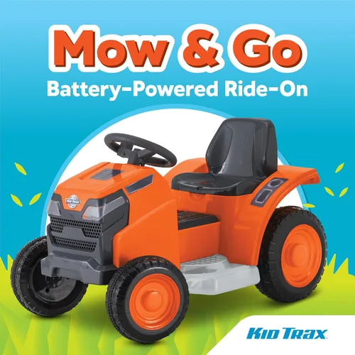 Miniatura 7 de Kid Trax Mow & Go - Corta-césped eléctrico para niños pequeños, 6 voltios, niños de 1.5 a 2.5 años, peso máximo del usuario 44 libras, naranja