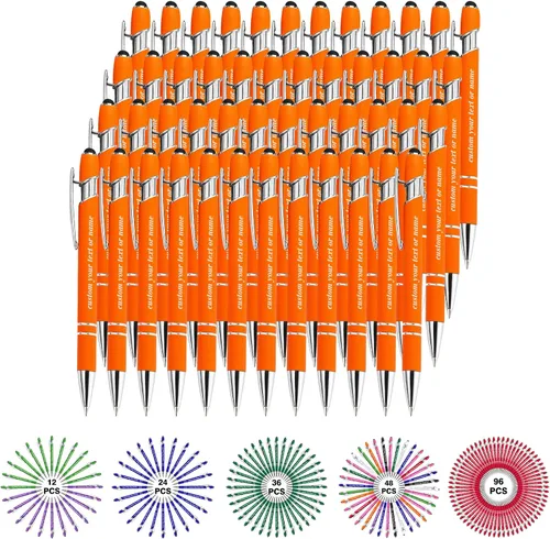 Miniatura 8 de Bolígrafos personalizados con nombre a granel, juego de bolígrafos personalizados, lápiz capacitivo grabado, logotipo, texto, regalo para negocios