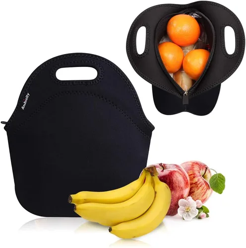 Miniatura 3 de Nevera de neopreno de Ambielly. Nevera con aislamiento para guardar la comida en un viaje, Negro Reusable Food Carrier for Office, Teachers