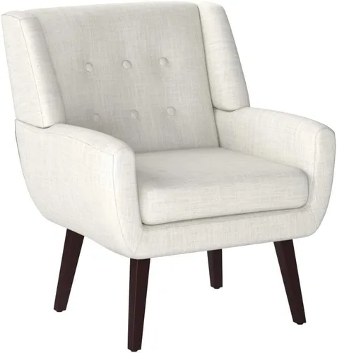 Miniatura 3 de HUIMO Silla de Acento para Sala de Estar, Sillón Tapizado con Botones Capitoné, Sillas de Sofá de Tela de Lino para Dormitorio, Sala de Estar, Silla