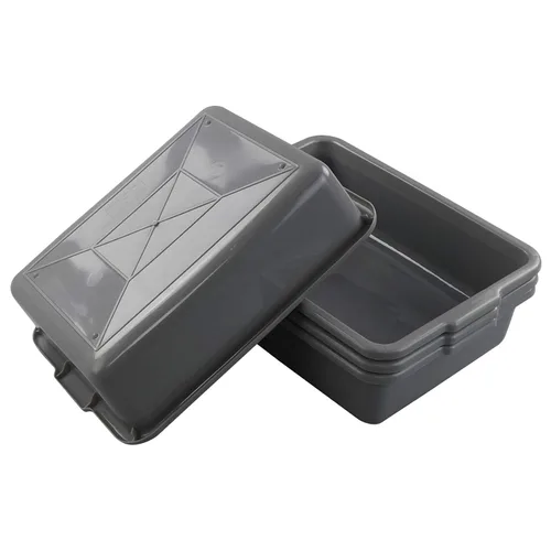 Miniatura 2 de 4 paquetes de 8 litros gris comercial autobús tina caja de la bandeja del totalizador