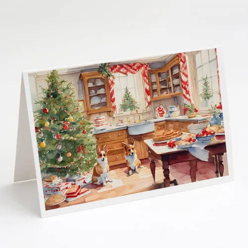 Miniatura 46 de Caroline's Treasures DAC3884GCA7P Paquete de 8 tarjetas en blanco de Navidad con galletas de husky siberiano Tarjetas de felicitación con sobres