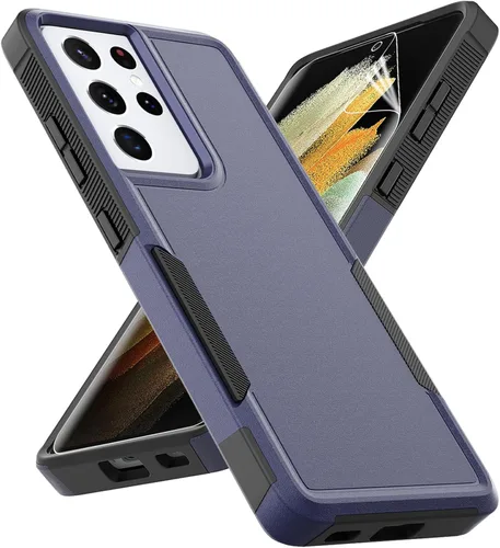 Miniatura 11 de Funda para Samsung Galaxy S21 Ultra: funda protectora de doble capa resistente para teléfono celular, a prueba de golpes, con protector de pantalla