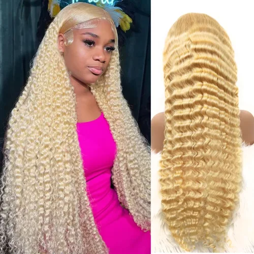 Miniatura 12 de Pelucas de cabello humano rubio ceniza de 26 pulgadas con raíces castañas ombré, color rubio ceniza, ondulado, 13 x 6, peluca de cabello humano